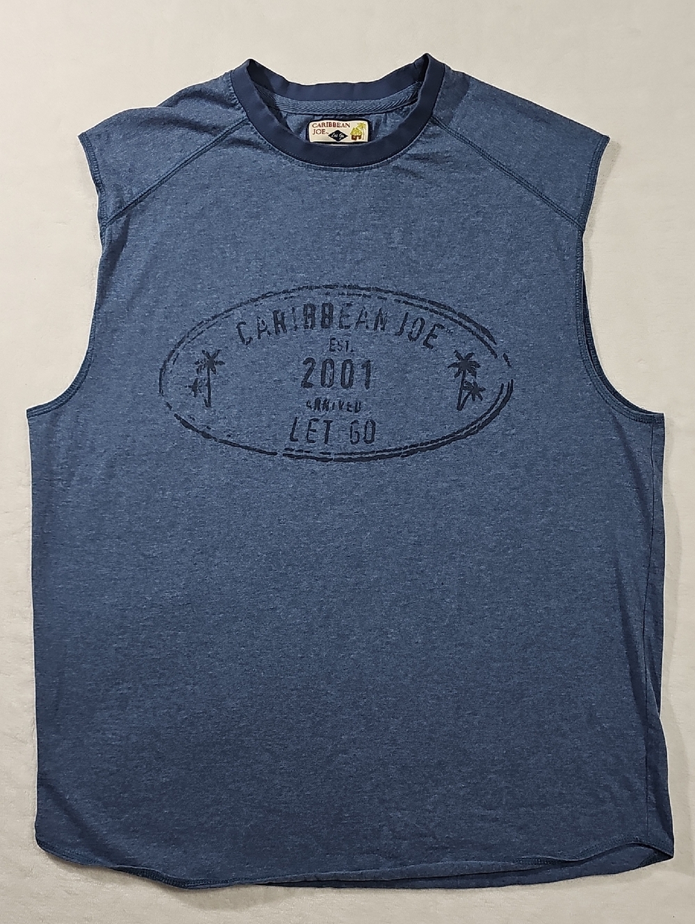 Caribbean Joe Men’s Navy Graphic‎ Sleeveless Tee